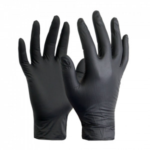Manusi nitril negre nepudrate - cutie 100bucati