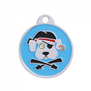 Medalion personalizat Catel Pirat Swarovski, gravare inclusa