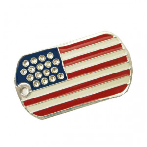 Medalion personalizat US ARMY Swarovski, gravare inclusa