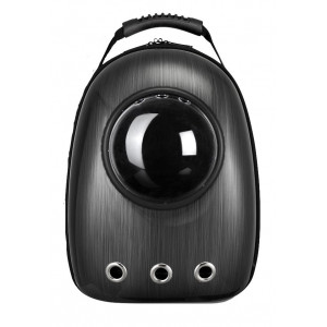 Rucsac hublou transport pisici oval Negru stiratii
