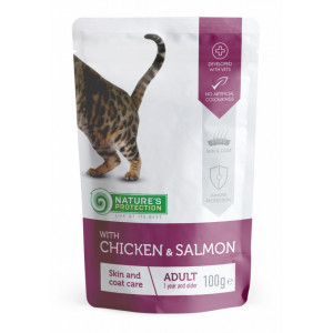 NATURES PROTECTION Cat Skin and Coat with Chicken&Salmon (100 g)