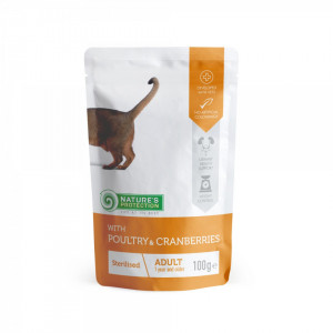 NATURES PROTECTION Cat Sterilized with Poultry&Cranberries (100g)
