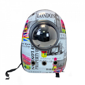 Rucsac hublou transport pisici solid oval print London
