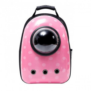 Rucsac Hublou Solid oval roz print buline albe