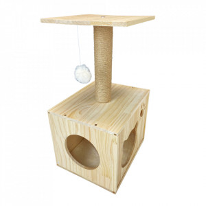 Sisal cub cu platforma natur decupaj pisica