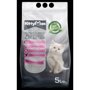 Asternut igienic ultra clumping KittyMax, babypowder, 5L