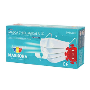 Masti chirurgicale Maskora, certificate uz medical II (cutie 50 buc)