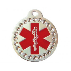 Medalion personalizat Banut Medical Swarovski, gravare inclusa