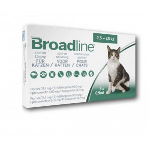BROADLINE soluţie spot-on pentrupisici de 2,5 – 7,5 kg