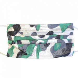 Masca color camuflaj, pentru adulti, 3 straturi, cutie 50buc