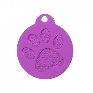 Medalion personalizat Banut Colorat cu Labuta, gravare inclusa