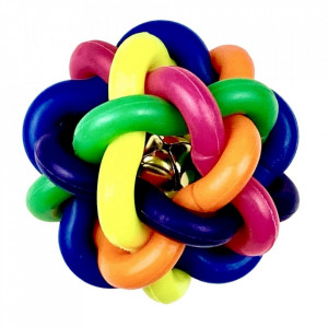 Jucarie pentru caini - Minge impletita cu clopotel 7.5cm