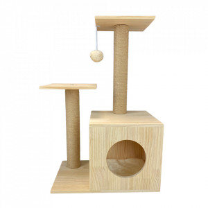 Sisal cub cu 2 platforme natur