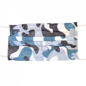 Masca color camuflaj navy, pentru adulti, 3 straturi, cutie 50buc
