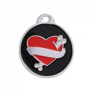 Medalion personalizat Inima Print Swarovski, gravare inclusa