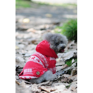 PetTribe Pulover captusit cu gluga Ande - pentru catei