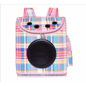 Rucsac Hublou lucios rectangular roz multicolor
