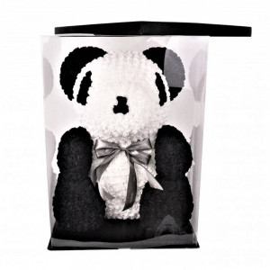 Ursulet floral panda din Trandafiri 70 cm, decorat manual, fara cutie