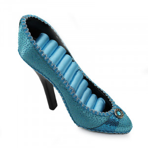 Suport bijuterii sub forma de pantof, albastru