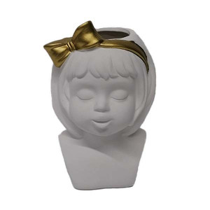 Vaza Girl, din material ceramic, alb