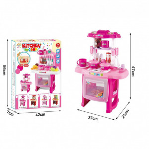 Bucatarie pentru copii Cool Cooking cu accesorii, lumini si sunete, roz