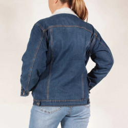 Geaca de blugi, MASURA MARE ,UNISEX, cu CAPTUSEALA DIN BLANA.
