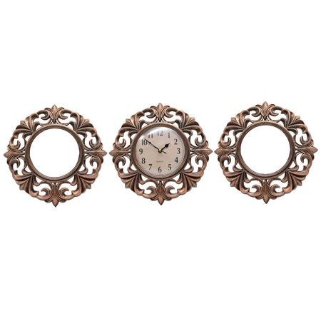 Set ceas cu 2 oglinzi, Model Bronz