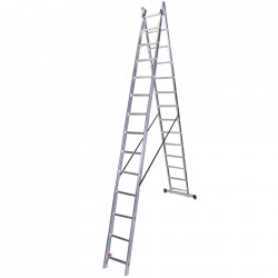 Scara dubla aluminiu 2×17 trepte Bisonte