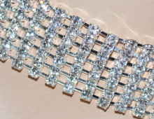 COLLANA donna COLLARINO girocollo argento 7 fili strass cristalli brillantini collier sposa 135