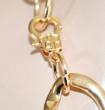 COLLANA donna oro dorata girocollo catena metallo lucido anelli collier A90