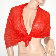 Stola rossa donna maxi foulard 50% seta coprispalle scialle sciarpa metallizzata elegante 115
