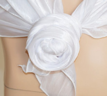 MAXI STOLA donna CERIMONIA elegante BIANCA coprispalle x abito\vestito metallizzata matrimonio foulard SPOSA F5