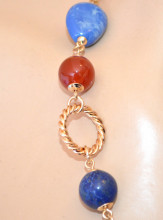 Collana donna girocollo oro dorata pietre blu rosse bianca lilla glicine M95