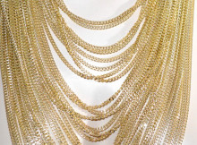 COLLANA LUNGA donna oro dorata catena multi fili pendenti elegante collier G44