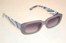 Occhiali da sole donna grigio perla bianco lenti ovali zebrate sunglasses W59
