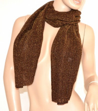 SCIARPA MARRONE donna BRILLANTINATA foulard pashmina scialle scaldacollo scarf écharpe шарф 5