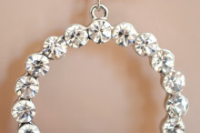 ORECCHINI donna cerchi pendenti argento strass cristalli brillanti pendientes earrings H04