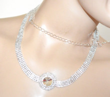 CINTURA gioiello argento donna strass cristallo diamante sposa cerimonia belt BB32