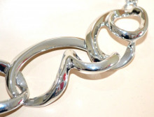 COLLANA girocollo argento cuori catena collier cerimonia san valentino naszyjnik G22