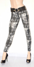 LEGGINGS donna nero grigio bianco pantacollant fuseaux pantalone skinny aderente S4