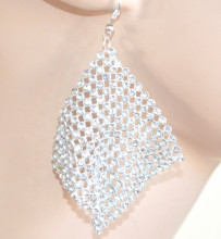 ORECCHINI ARGENTO donna cristalli pendenti STRASS brillantini boucles pendientes 1405