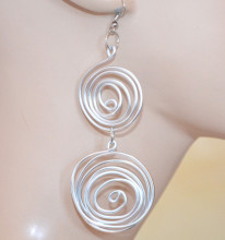 Orecchini donna argento platino cerchi pendenti lunghi ragazza earrings M73