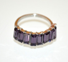 Anello donna cristalli veretta lilla glicine viola fedina argento fascetta anneaux ring X109