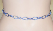Cintura donna catena blu avion gioiello anelli ovali diamantata ceinture chaîne belt C2