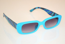 Occhiali da sole donna azzurro turchrse blu lenti ovali zebrate sunglasses W59