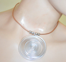 Collana donna oro rosa argento ciondolo spirale girocollo multi fili collarino sfere Choker Halskette CX70