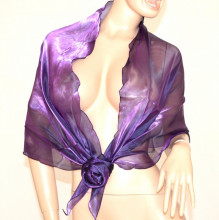 Coprispalle foulard maxi cerimonia da sera donna metallizzato x abito vestito elegante viola F5