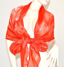 STOLA ROSSA MAXI foulard cerimonia donna coprispalle elegante tinta unita abito vestito da sera F5