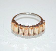 Anello donna cristalli ambra veretta fedina argento fascetta fascia anneau ring X109