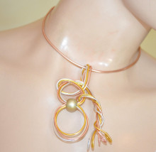 Collana donna ciondolo argento oro rosa dorato girocollo multi fili collier choker necklace CX37